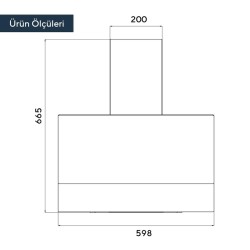 Kumtel Antrasit (Gri) Dokunmatik Cam Davlumbaz DA6-835
