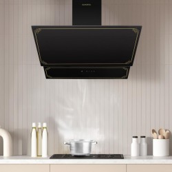 Kumtel Rustik Siyah Cam Davlumbaz DA6-835