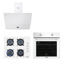 Kumtel Home Beyaz Cam Ankastre Set