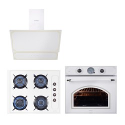 Kumtel Rustik Beyaz Cam Ankastre Set