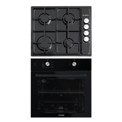 Kumtel Siyah 2'li Ankastre Set (Fırın-Ocak)