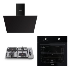 Kumtel Home Siyah - Inox Still Ankastre Set